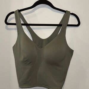 Nike Women's Olive Green Workout Crop Top